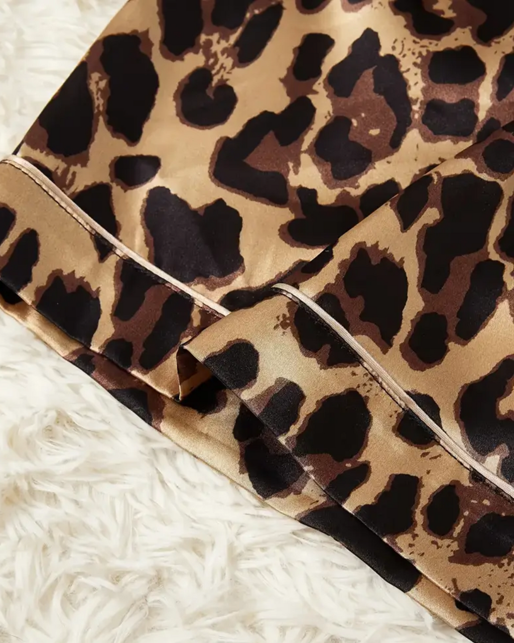 Women's Animal Print Short Pajama set - Button up Shirt with Matching Shorts