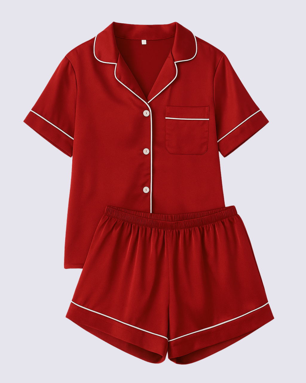 Women's Solid Satin Pajama Set