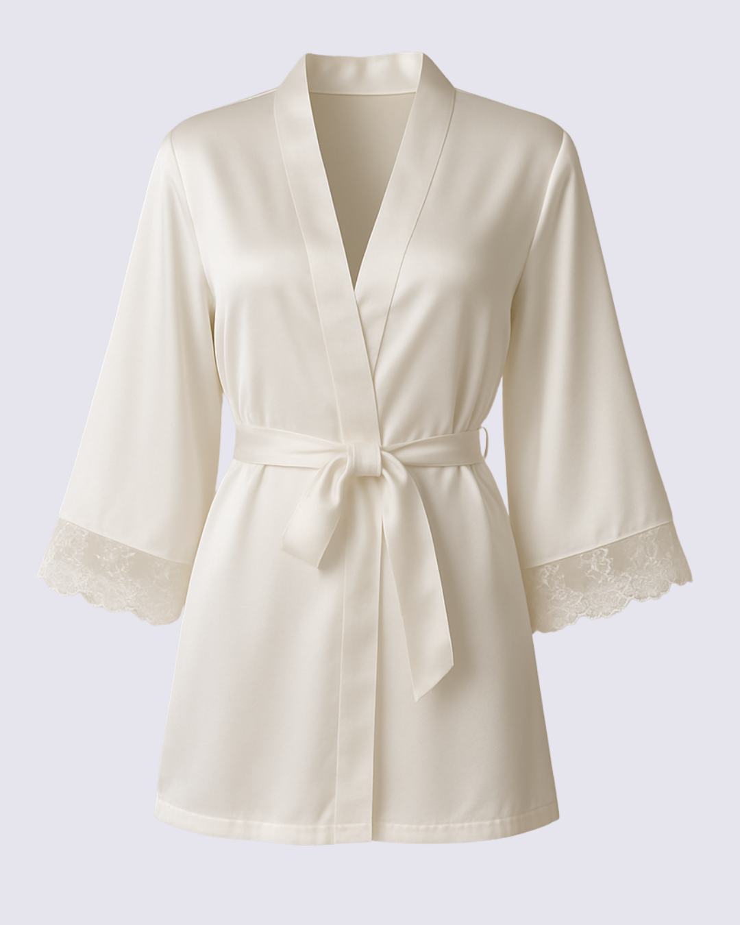 Women's Elegant Solid White Sleepwear Robe Set