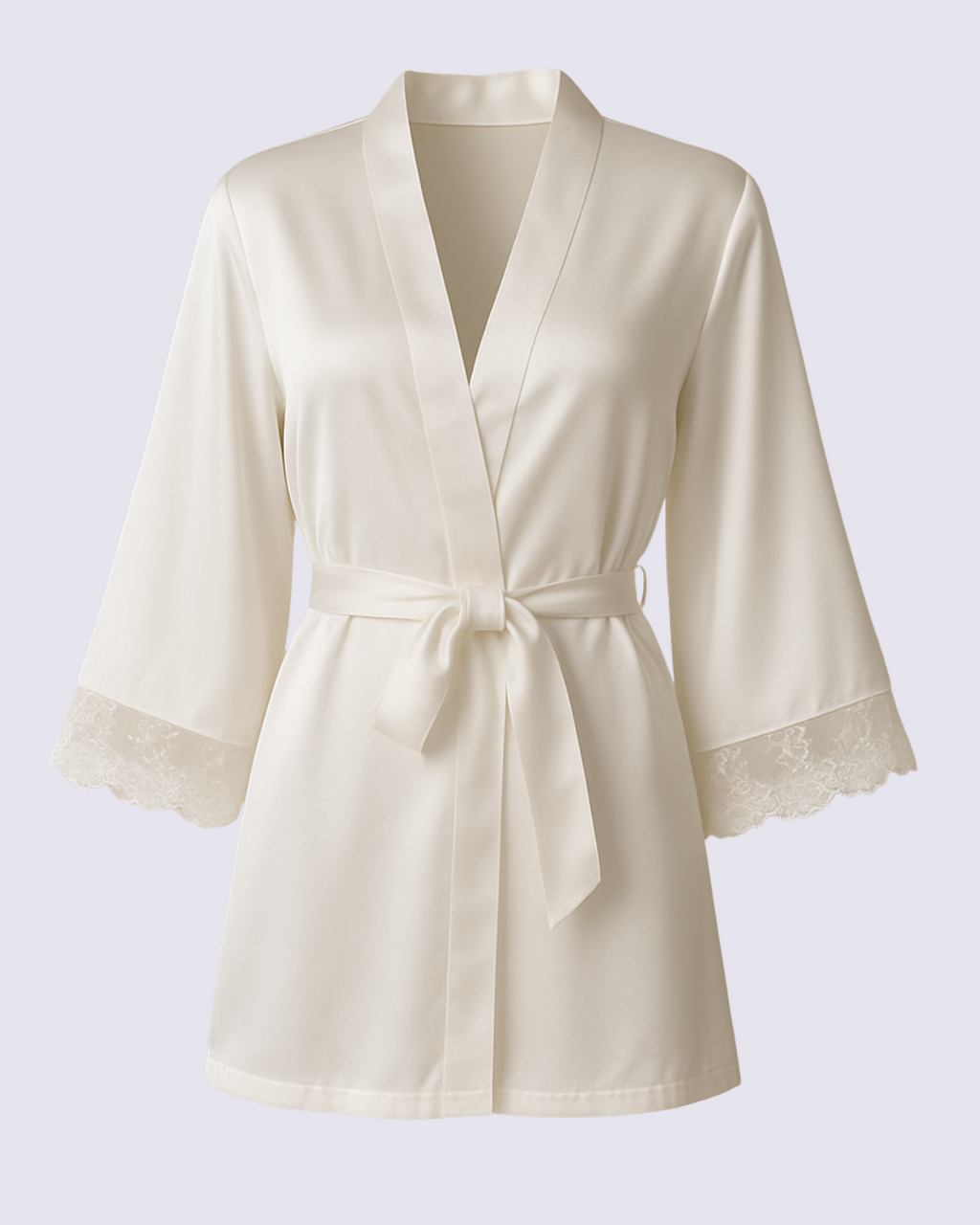 Women's Elegant Solid White Sleepwear Robe Set