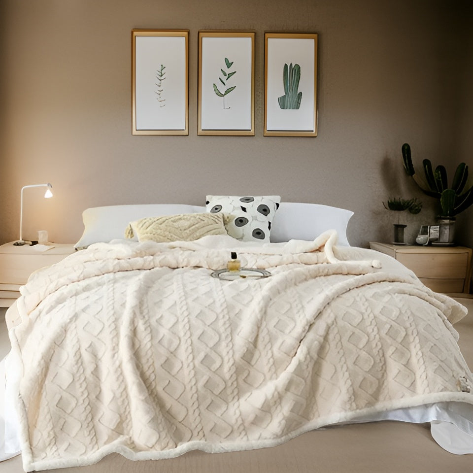 Luxurious Double-Sided Fleece Blanket for Ultimate Winter Comfort