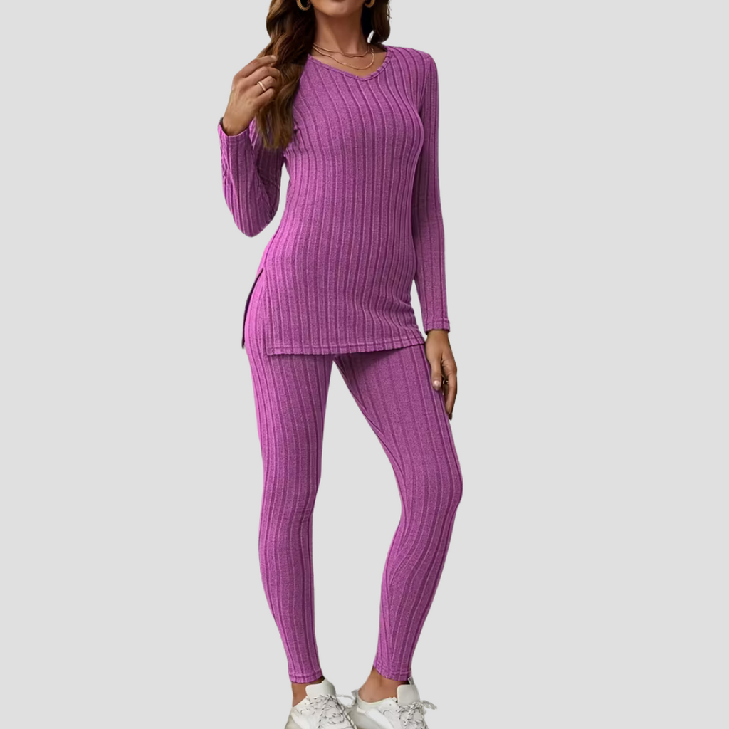 Women's Comfy Two-Piece Set - Soft, Fitted Design with Long Sleeves