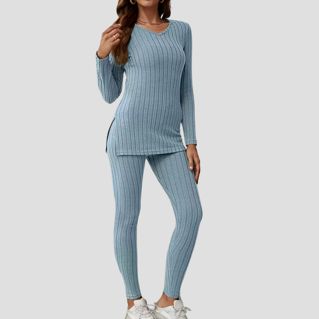 Women's Comfy Two-Piece Set - Soft, Fitted Design with Long Sleeves