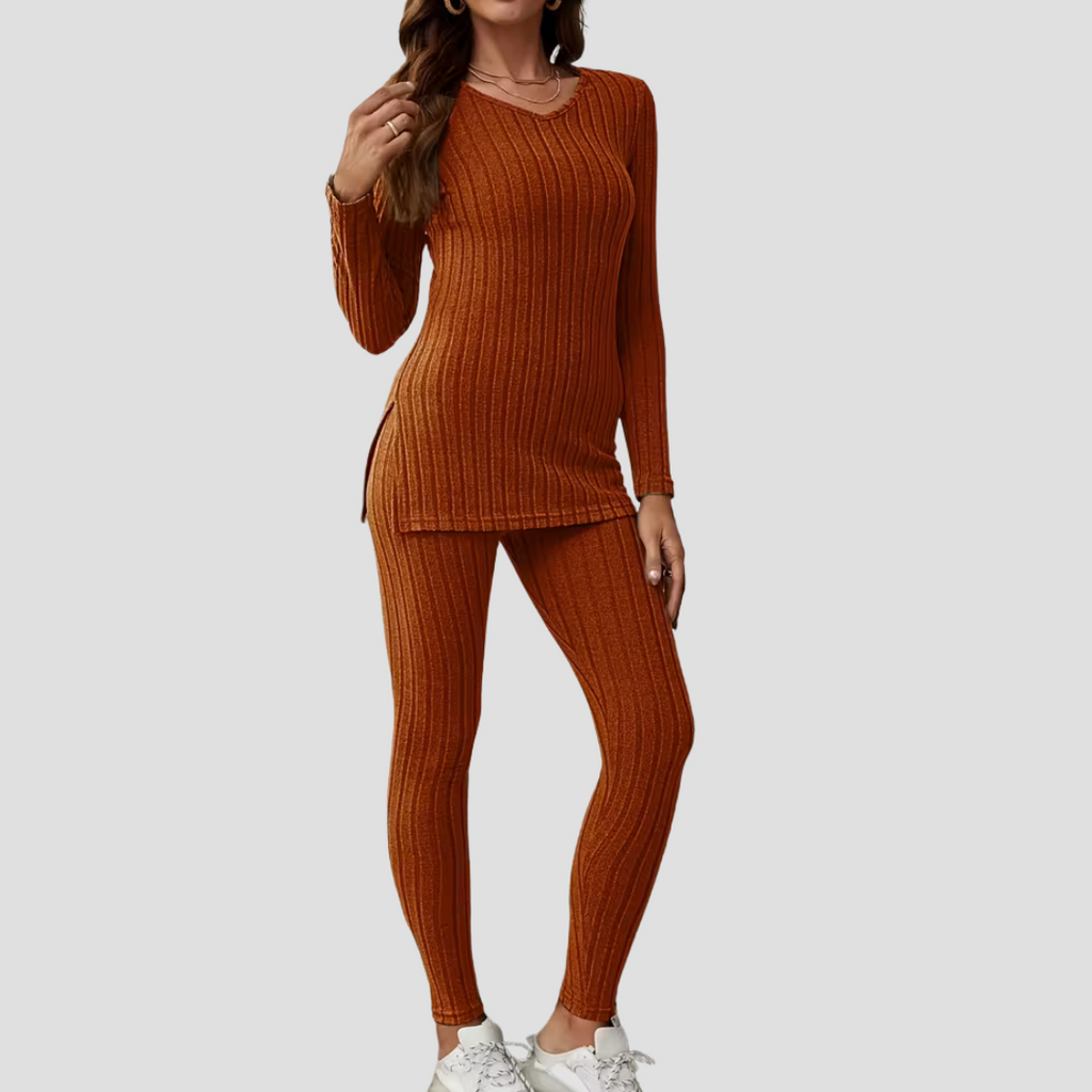 Women's Comfy Two-Piece Set - Soft, Fitted Design with Long Sleeves