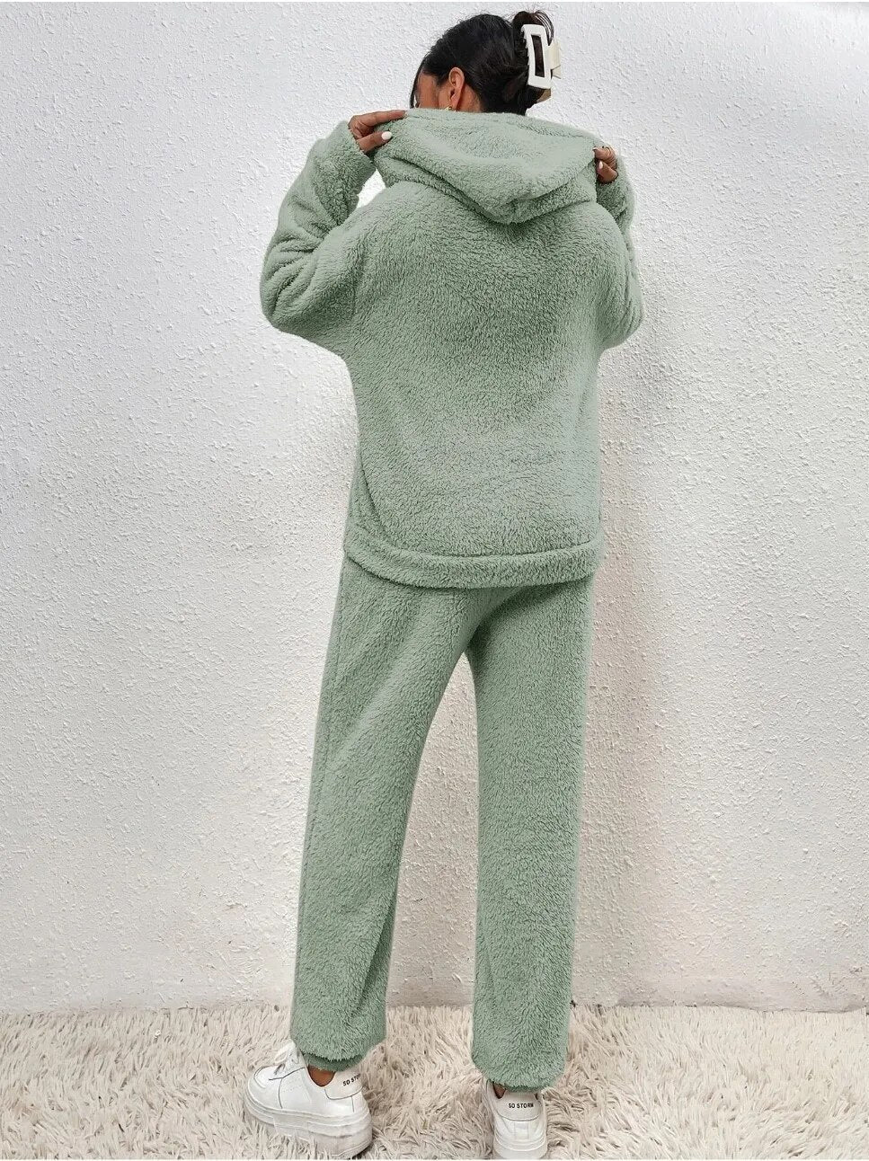 Women’s Cozy Hooded Lounge Set – Soft Pullover & Relaxed Joggers