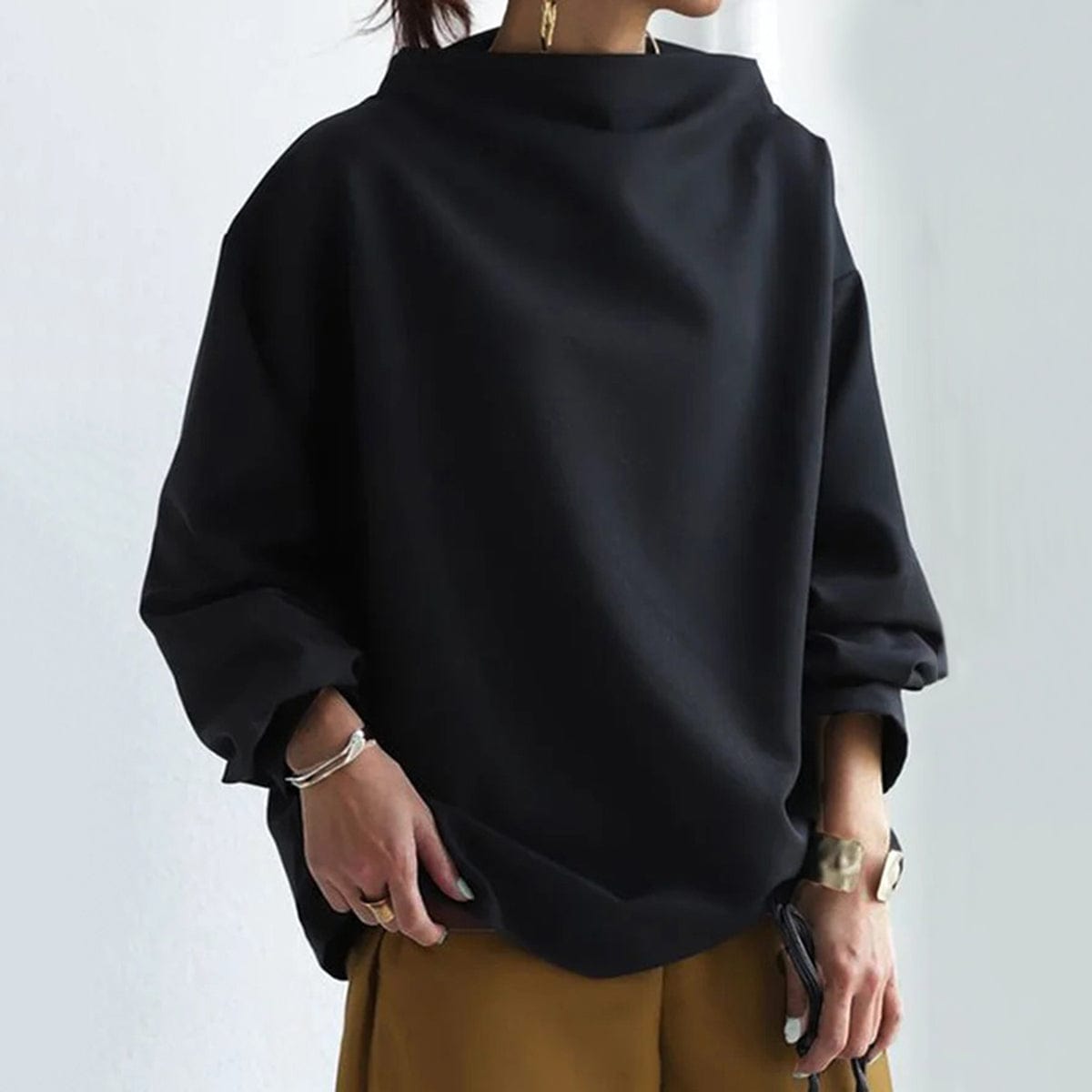 Women's High-Neck Soft Knit Top