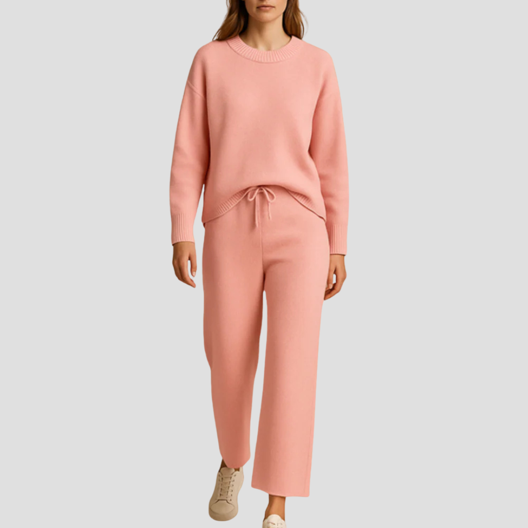 Soft Loungewear Set Women - Two-Piece, Knit Fabric, Comfy and Casual