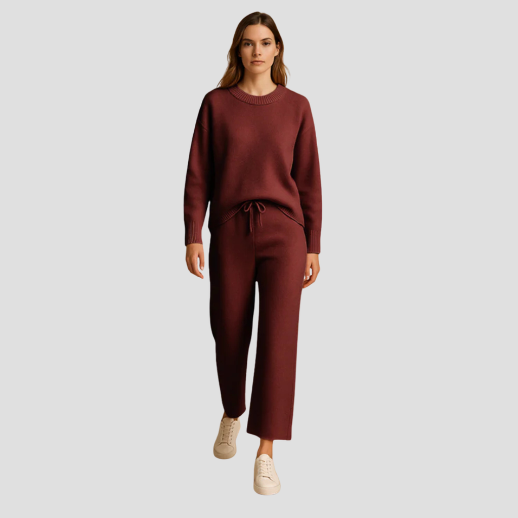 Soft Loungewear Set Women - Two-Piece, Knit Fabric, Comfy and Casual