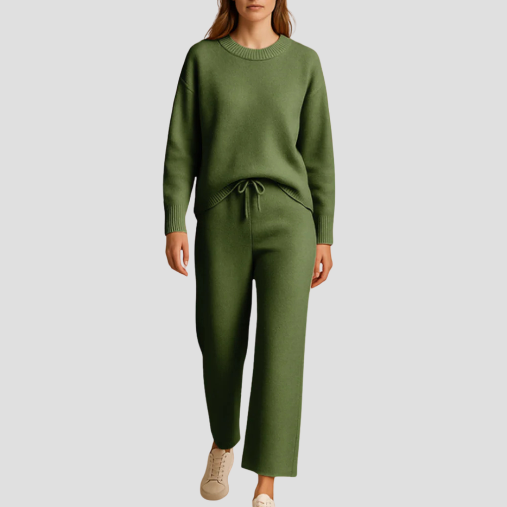 Soft Loungewear Set Women - Two-Piece, Knit Fabric, Comfy and Casual