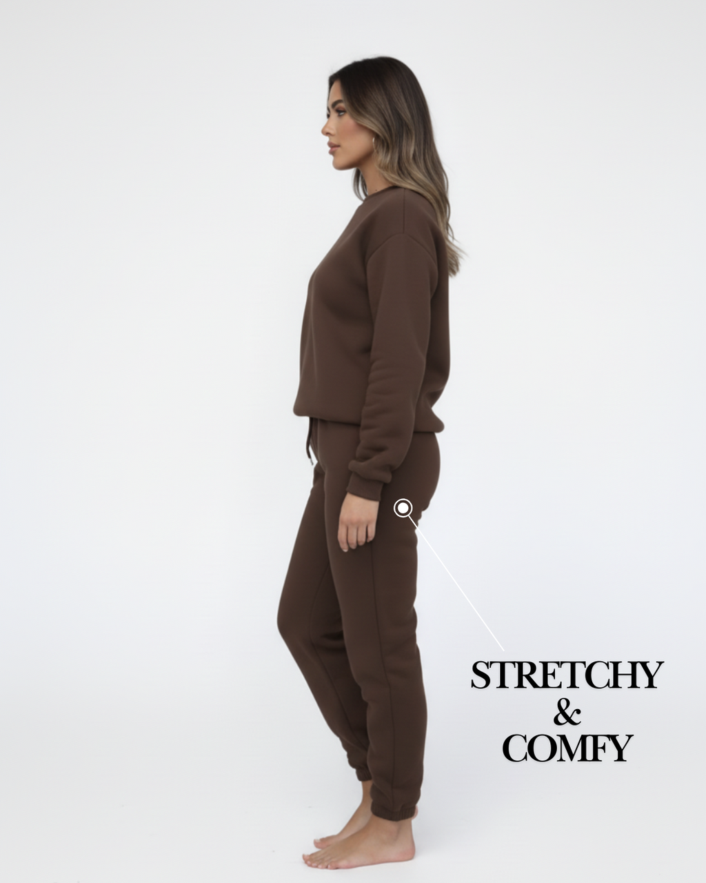 Women’s Brown Jogger Set – Two Piece Loungewear Tracksuit