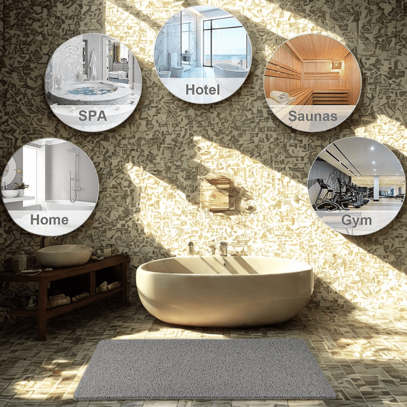 Non-slip shower mat with hygienic drainage system