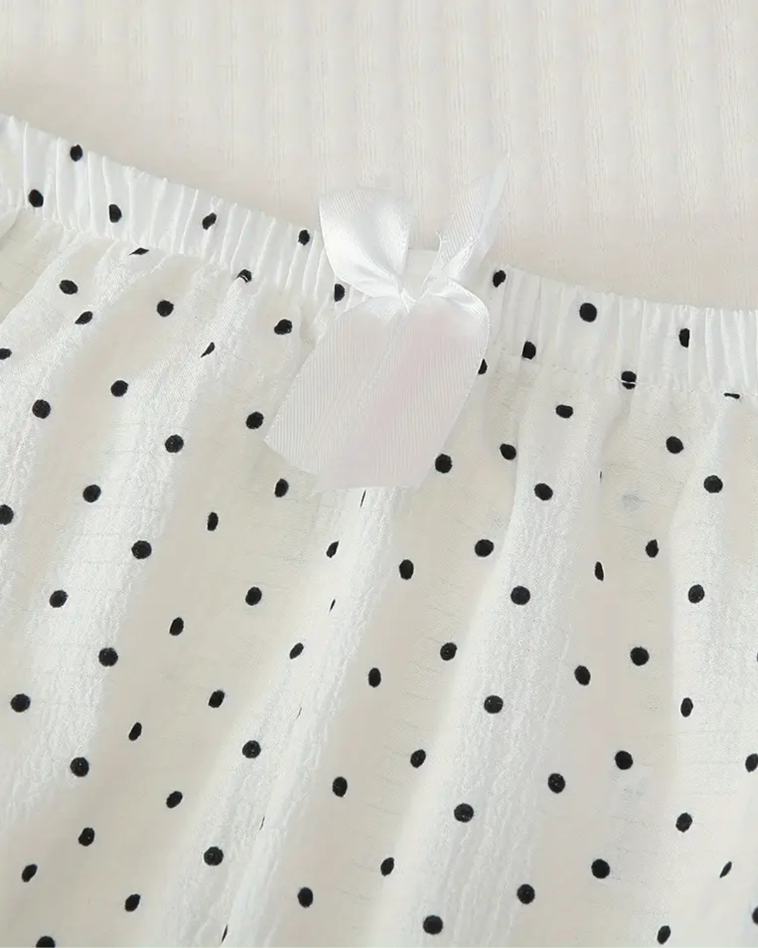Women's Polka Dot Shortsleeve Pajamas - Button Down Collar shirt with Matching Pants