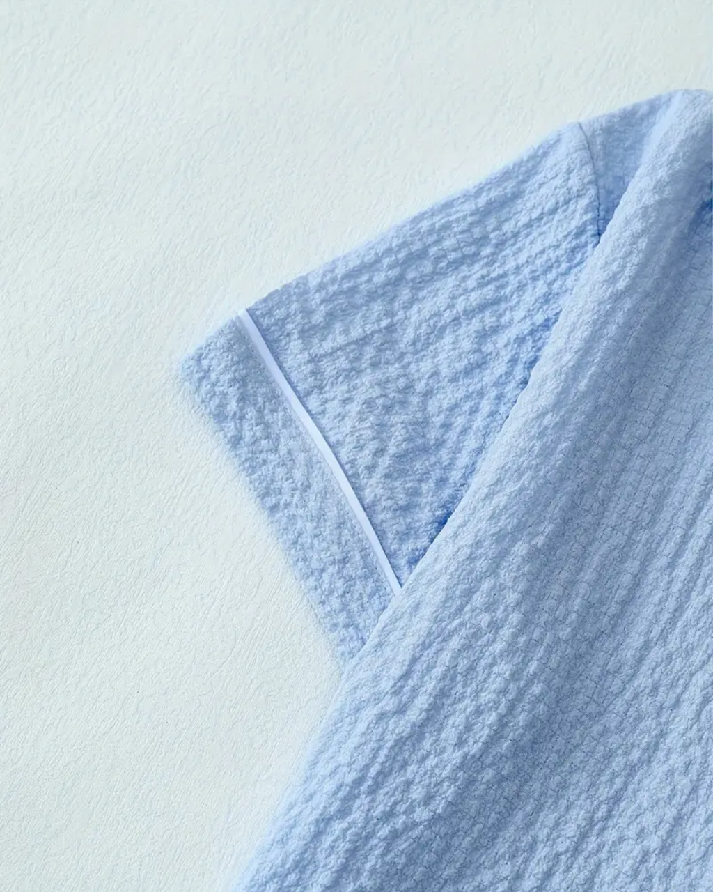 Women's Blue Shortsleeve Pajama - Button Up Shirt With Matching Pants Sleepwear