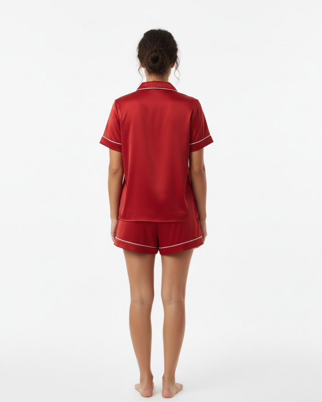 Women's Solid Satin Pajama Set