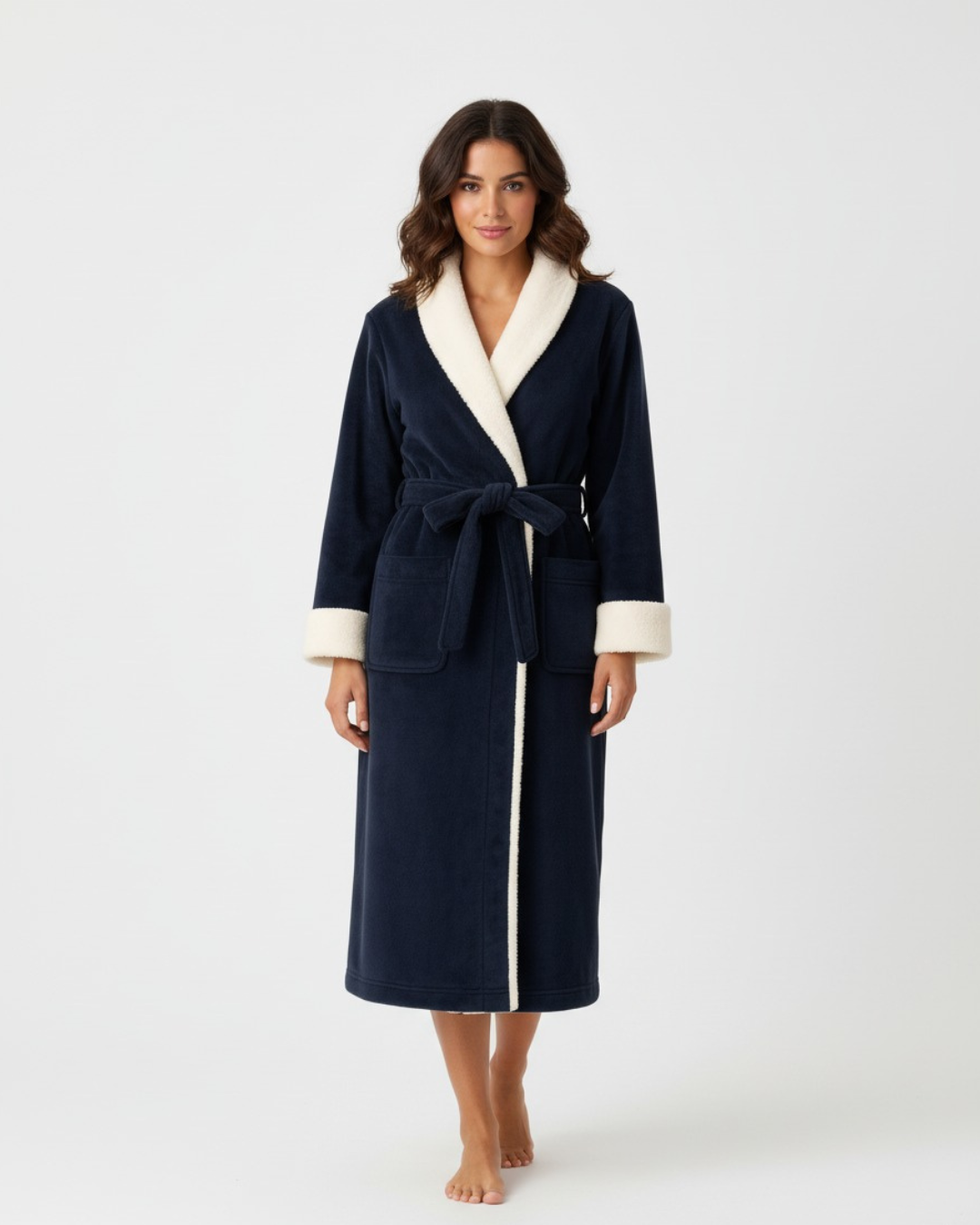 Women's Premium Soft Fleece Hooded Bathrobe