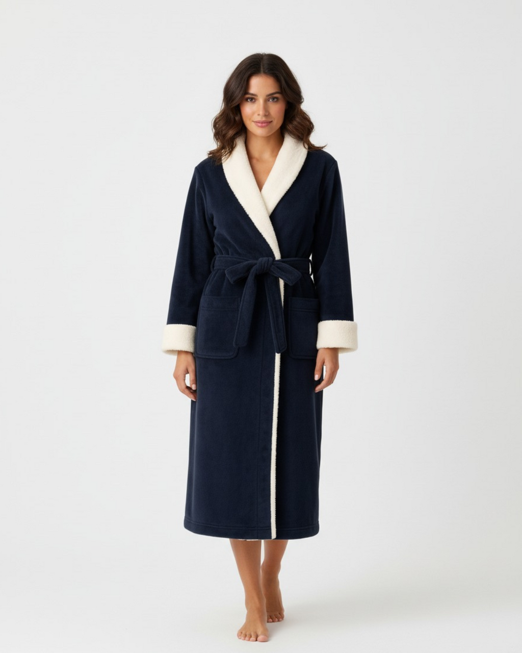 Women's Premium Soft Fleece Hooded Bathrobe