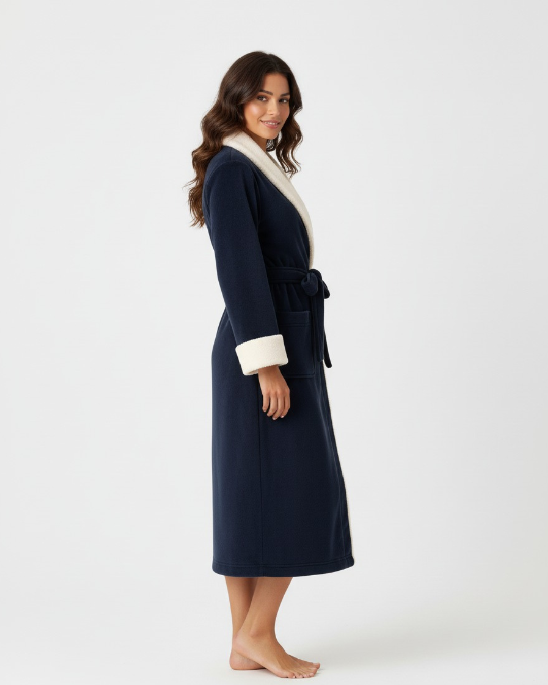 Women's Premium Soft Fleece Hooded Bathrobe
