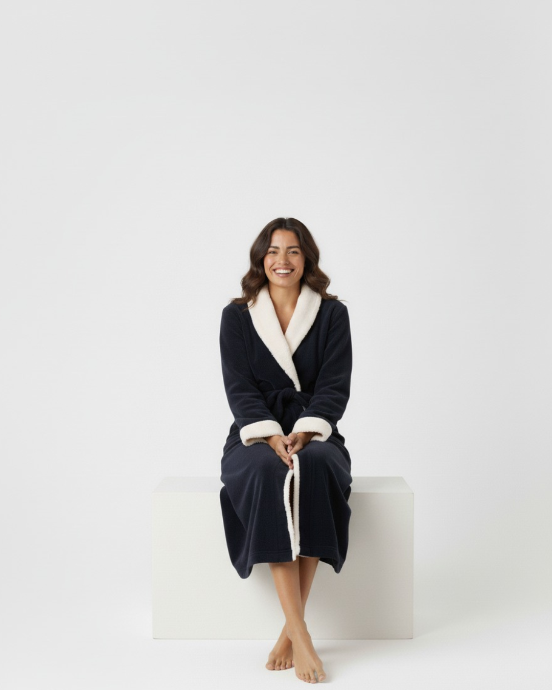 Women's Premium Soft Fleece Hooded Bathrobe