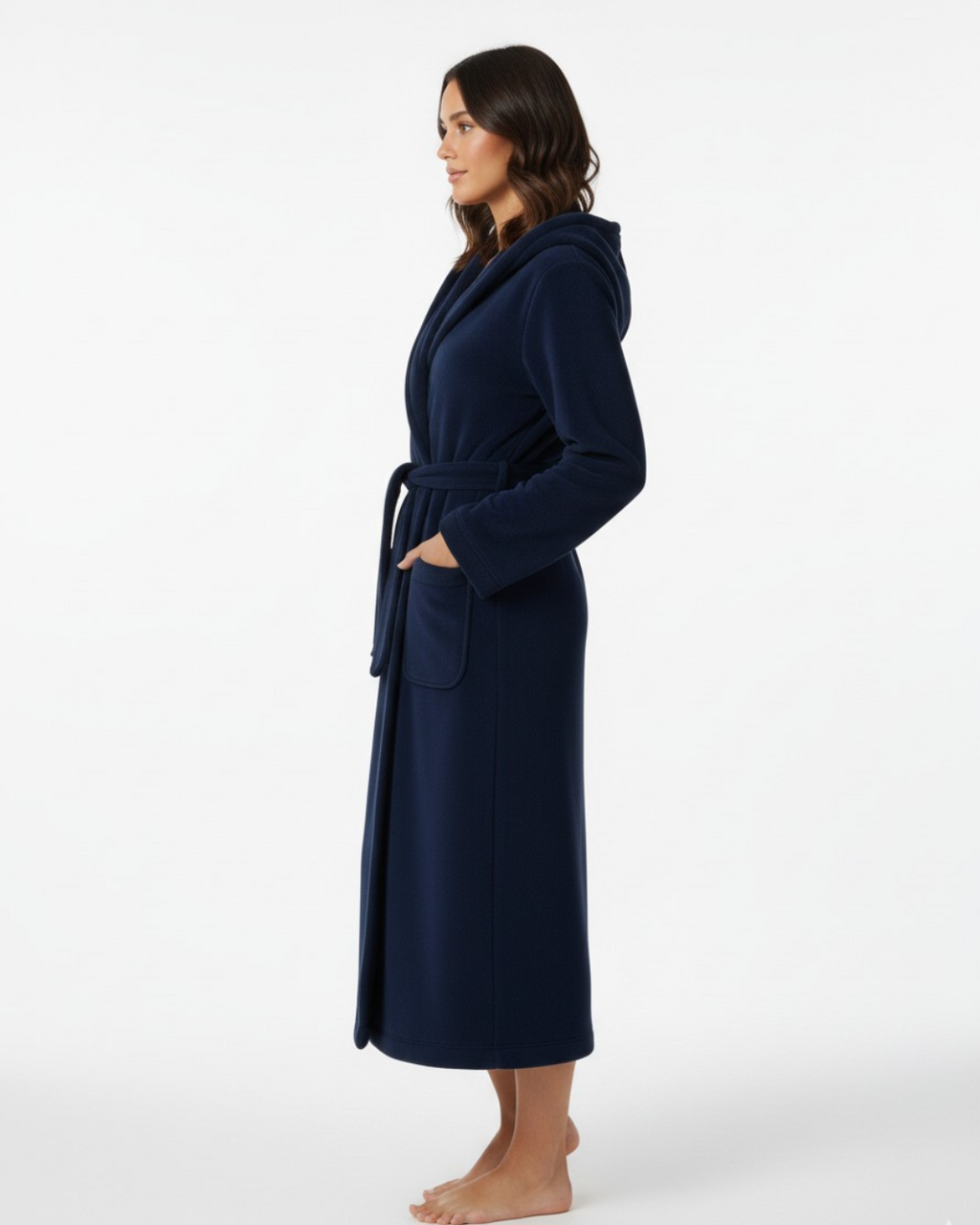 Women's Stylish Solid Color Long Comfort Bathrobe