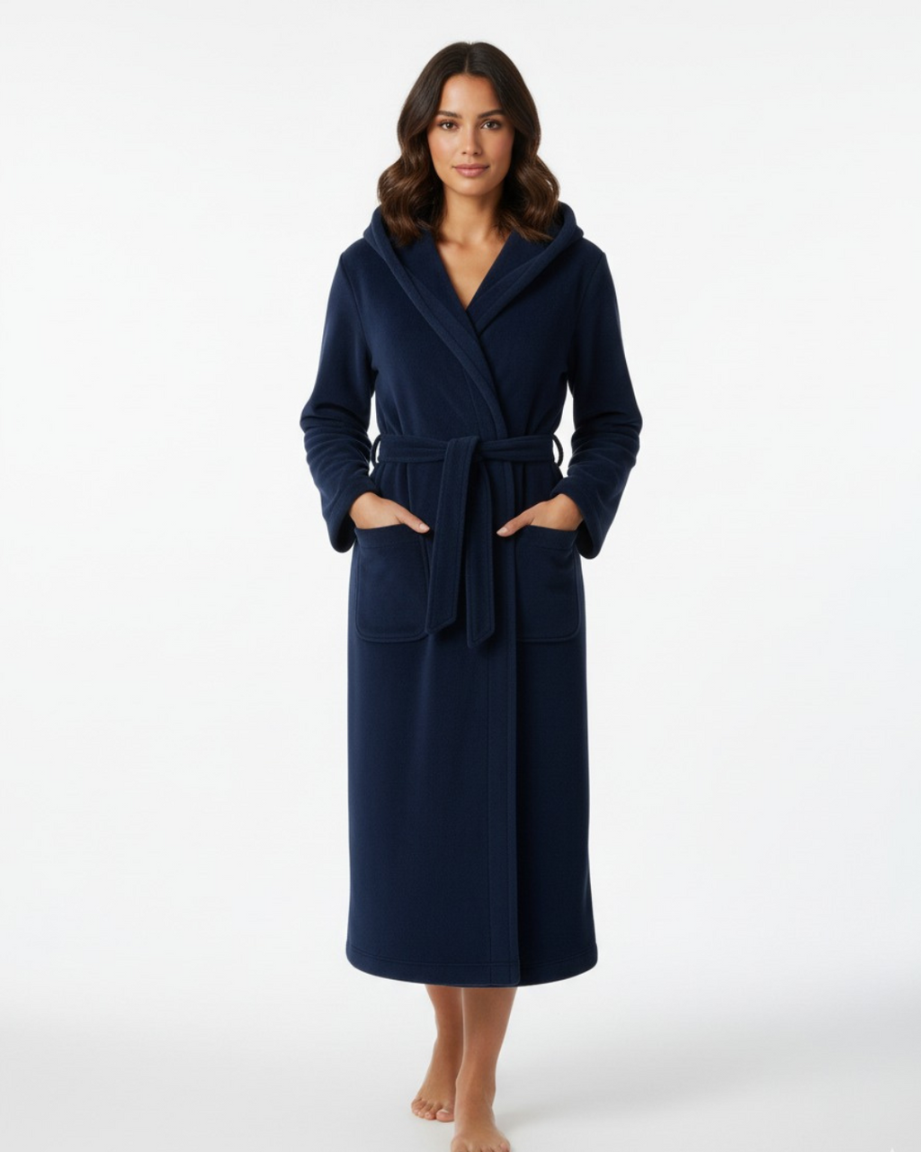 Women's Stylish Solid Color Long Comfort Bathrobe