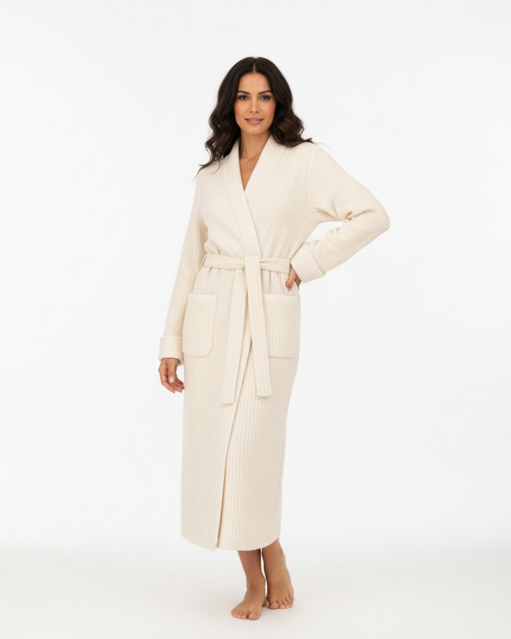 Women’s Plush Bathrobe – Long Belted Robe for Cozy Loungewear
