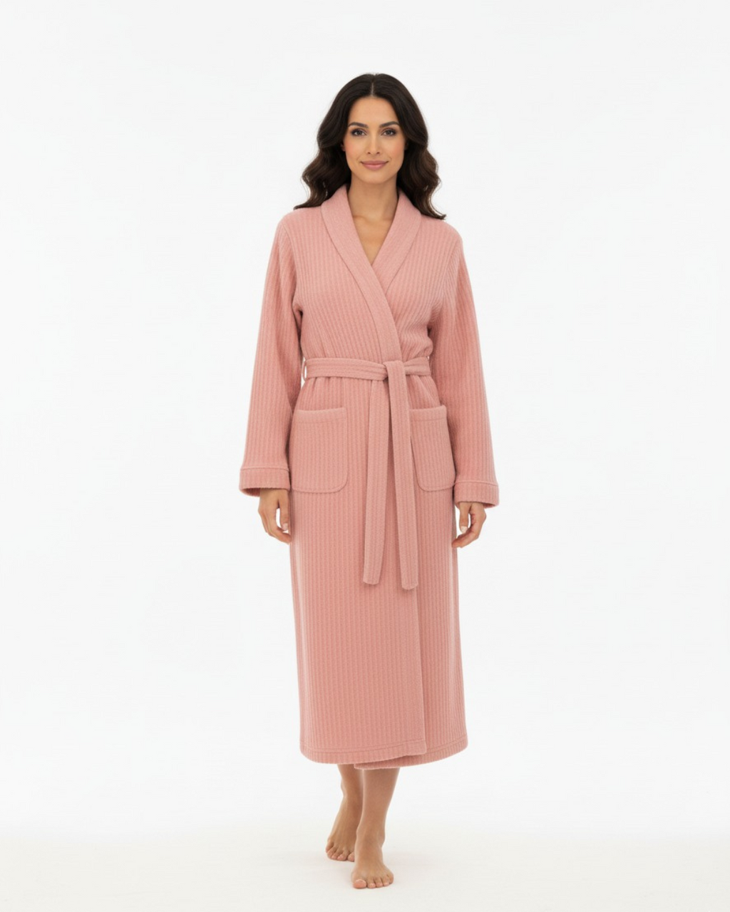 Women’s Plush Bathrobe – Long Belted Robe for Cozy Loungewear