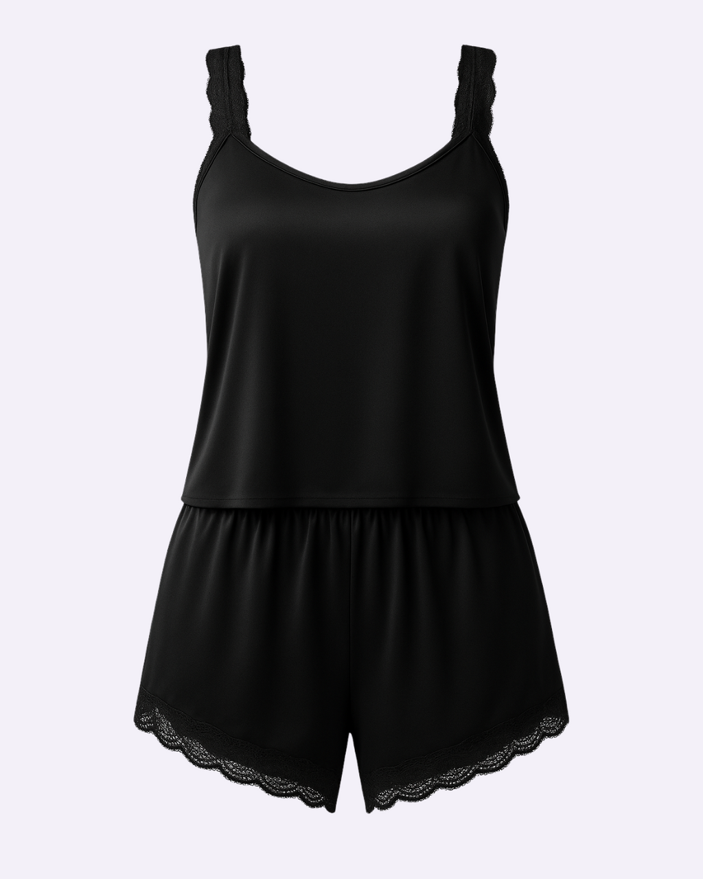 Women’s Satin Pajama Set – Sleeveless Tank Top and Shorts Sleepwear pj set