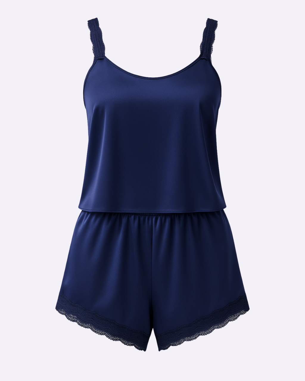 Women’s Satin Pajama Set – Sleeveless Tank Top and Shorts Sleepwear pj set