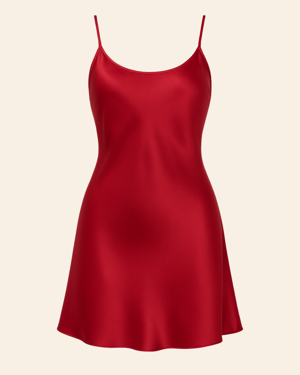 Women’s Satin Nightgown – Short Slip Dress Sleepwear with Spaghetti Straps