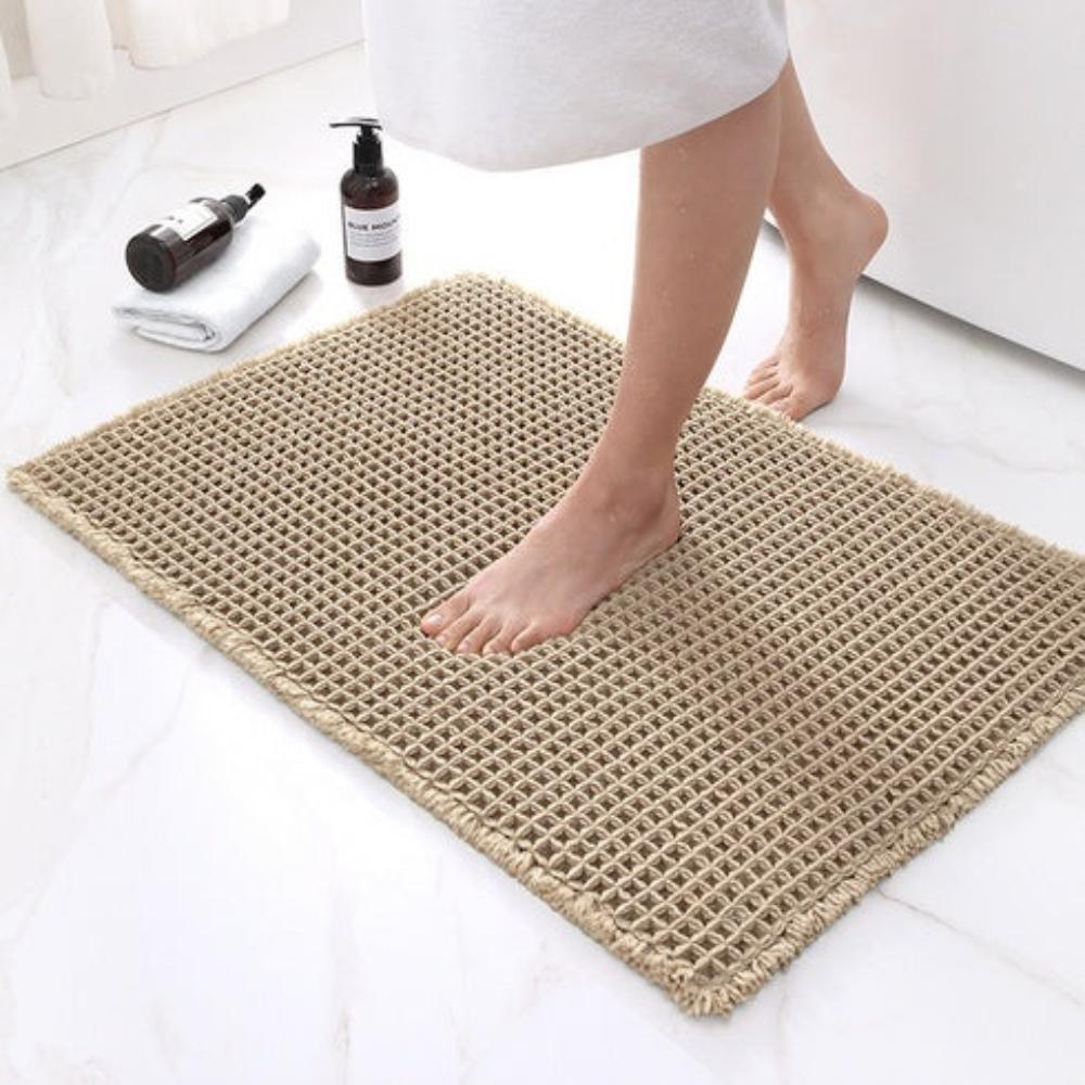 Waffle-textured Bath Mat with Ultimate Comfort & Absorption