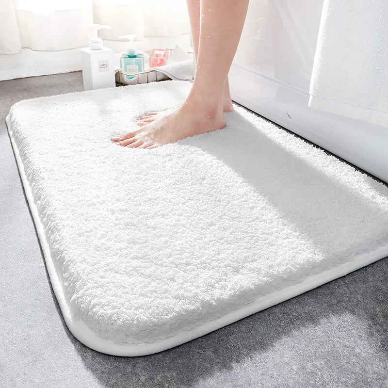 Bath Mat Made of Thick Microfiber with Anti-Slip Layer