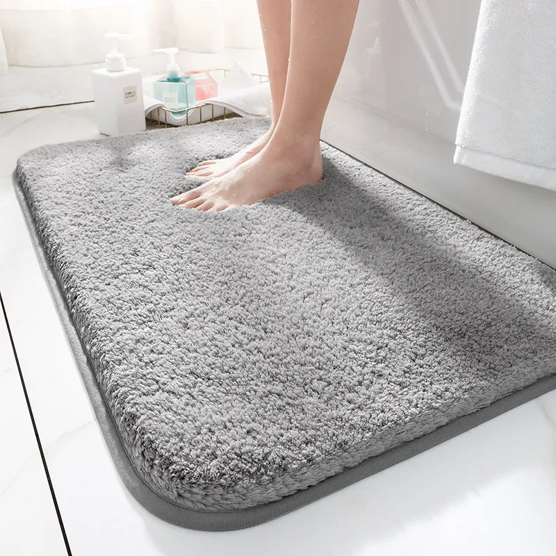 Bath Mat Made of Thick Microfiber with Anti-Slip Layer