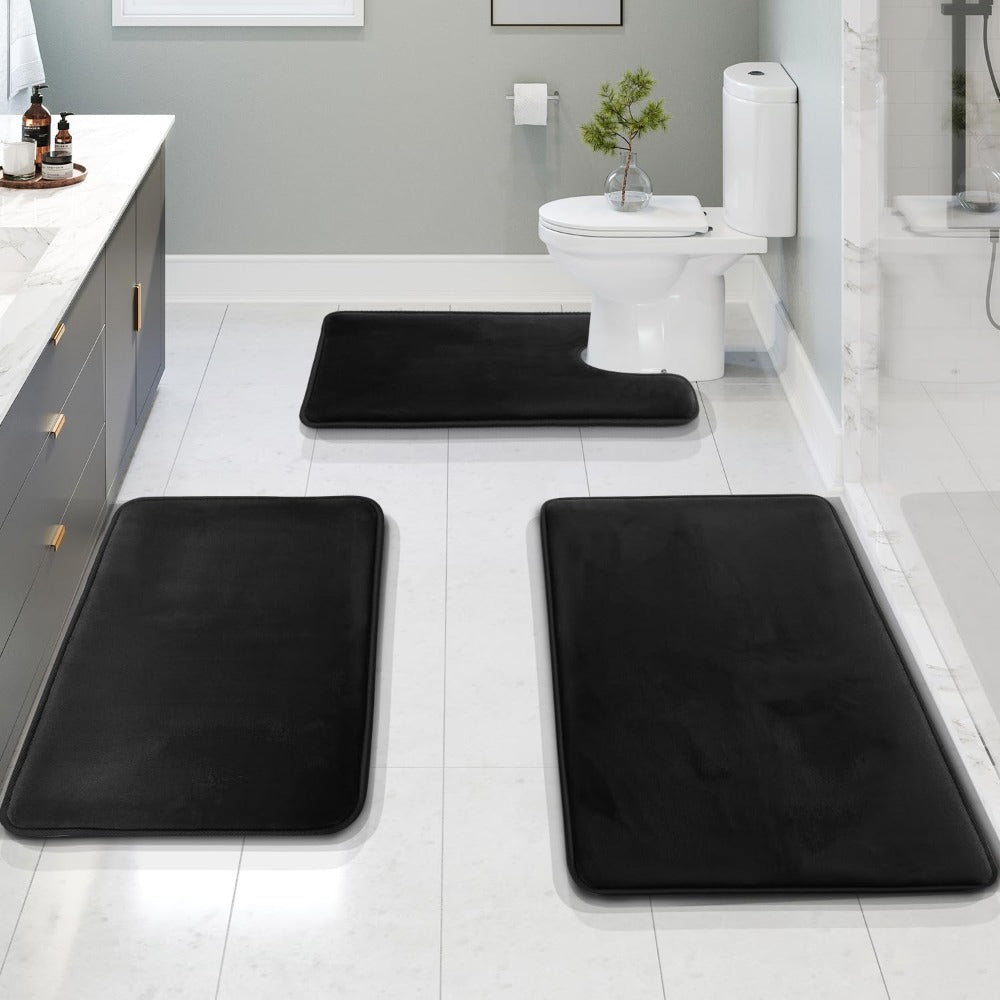Premium Memory Foam Bath Mat Set (3-piece) for Ultimate Comfort