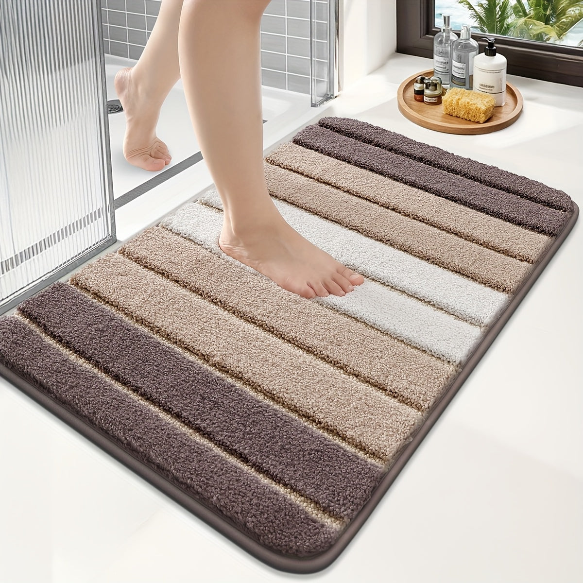 Premium Soft Bathroom Rug – Absorbent Non-Slip Mat for Tub & Shower