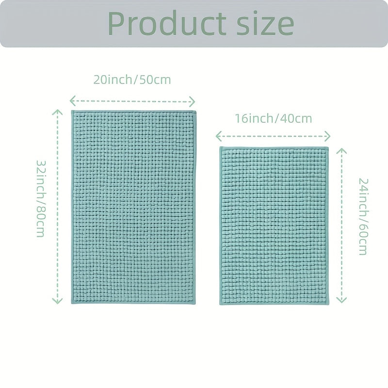 Soft Chenille Bathroom Mat – Plush Absorbent Non-Slip Quick-Dry Rug
