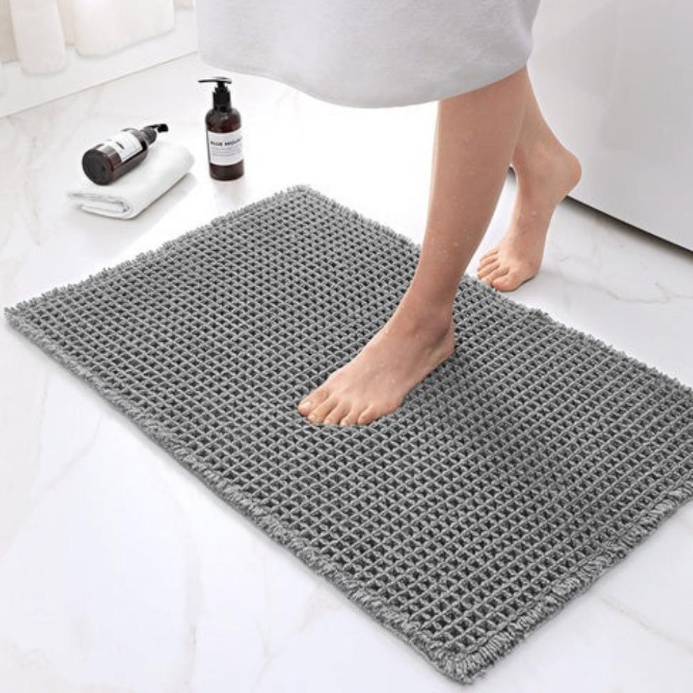 Waffle-textured Bath Mat with Ultimate Comfort & Absorption