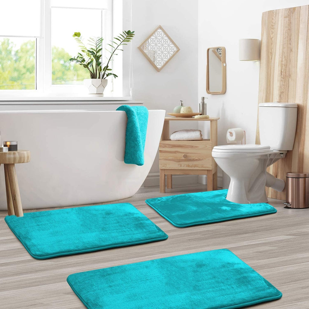 Premium Memory Foam Bath Mat Set (3-piece) for Ultimate Comfort